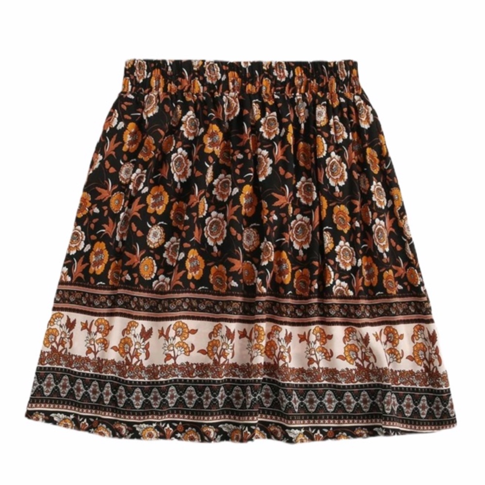 Boho PLUS tribal floral tassel skirt - Picture 3 of 5